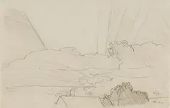 Charles E. Burchfield, Study with Sunset and Clouds, Pencil on paper