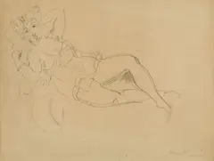 Walt Kuhn, Drawing for 'Americana', Pencil on paper