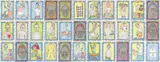 Frédéric Bruly Bouabré, Collection of 33 Drawings, Colored pencil and ink on card
