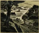 Carroll Thayer Berry, Bay Islands, Maine Coast, Woodblock print