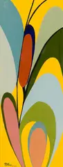 Priscilla Patrone, Cattail, Acrylic on paper