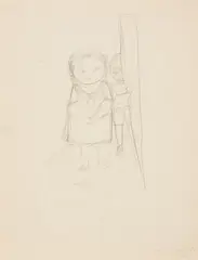 Girl and Boy by Yasuo Kuniyoshi, Graphite on paper, offered Nov 2023