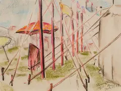 William Muir, Blue Hill Fair, Stonington, July 29, 1957, Colored pencil on paper