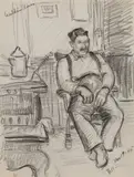 William Muir, "Walden Ames" November 19, 1945, Pencil on paper