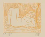Aristide Maillol, Le sommeil sous les arbres or Faucheuse endormie, 1943, Woodcut