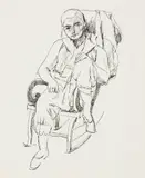 Walt Kuhn, Seated Clown, Pen and ink on paper