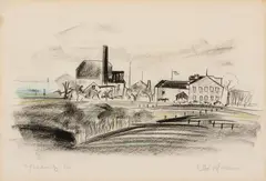 Hans Hofmann, Seaside Town, 1936, Charcoal on paper