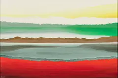 Corea Spring by George F Kunkel, Acrylic collage, sold Aug 2023