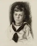 Aiden Lassell Ripley, Portrait of a Young Boy in a Sailor Suit, 1927, Charcoal on paper