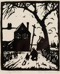 Tod Lindenmuth, My Studio, Woodcut