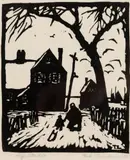 Tod Lindenmuth, My Studio, Woodcut