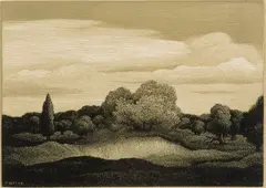 Thomas Willoughby Nason, Connecticut Landscape, 1936, Wood engraving