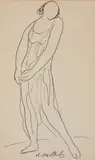 Abraham Walkowitz, Isadora Duncan, Pencil and ink on paper