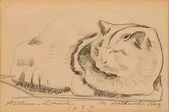 William Zorach, Cat, 1937, Pencil on paper