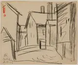 Oscar Bleumner, Fall River, 1922, Pencil on paper