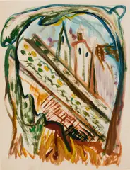Gloucester by Helen Stein, Acrylic on paper, offered May 2023