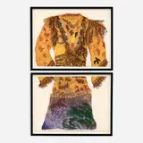 John Woodrow Wilson, Wedding Dress Color woodblock diptych on paper 36" x 24" (total size of two sheets), Pencil