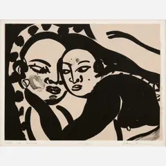 Akio Takamori, Man and Woman, 1995, Lithograph