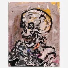 Jim Leedy, Skeleton, Acrylic on paper
