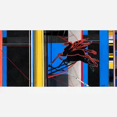 Janet Satz, Neon Pegasus, 2001, Gouache
