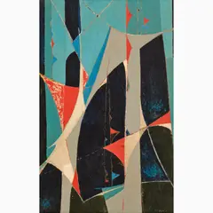 Paul A. Lingren, Passage of Flags, 1953, Oil on Masonite