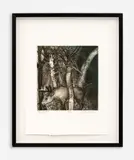 Craig Allen Subler, Lookout (alternately titled Scout Deer) Intaglio on paper 17" x 13 1/4" (image) From the artist's Suburban Terrorist series., Pencil