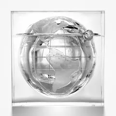 Alessandro Albrizzi, Globe ice bucket, circa 1970s, Acrylic