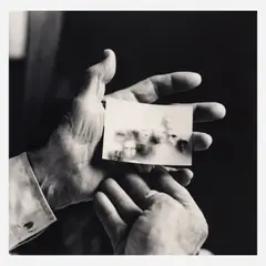 Bill McDowell, Robert Shatzel Holding Fraudulent Spirit Photographs, Lily Dale, 1996 Toned, gelatin silver print