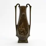 Jean Garnier, Handled vase Spelter with, bronze
