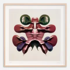 Cj Hendry, Rorschach Card II, 2019 Three-layer lenticular lens print 19 1/2" x 19 1/2, Pencil