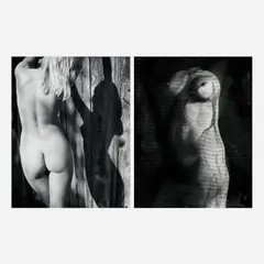Richard E. Loftis, K. Figure, 1981 C. Figure, 1983 Gelatin silver prints on paper 13 1/2" x 10 1/2" (each image) Each is, pencil