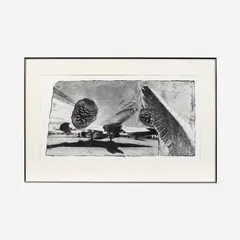 Gary Sutton, Seed Bomber, 1991 Silver gelatin print 18" x 33 1/4" (sight), Pencil