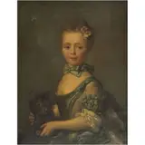 RETRATO DE NIÑA CON GATO by A la Manera de Jean-baptiste Perronneau, Óleo sobre tela, offered Aug 2025
