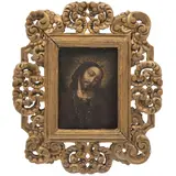 Ecce Homo, MÉXICO, SIGLO XVIII, Óleo sobre tela adherida a tabla