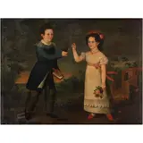 Retrato de Infantes, MÉXICO, SIGLO XIX, Óleo sobre tela