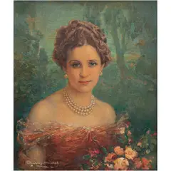 Charles Michel, RETRATO DE DAMA, Óleo sobre tela