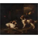 Perros de Caza En Interior, INGLATERRA, SIGLO XIX, Óleo sobre tela