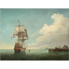 Vista Marina, PAISES BAJOS, SIGLO XIX, Óleo sobre tabla