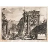 ROVINE DEL TEMPLO DE' CASTORI NELLA CITTÁ DI CORA by Giovanni Battista Piranesi, Grabado al aguafuerte, offered Aug 2025