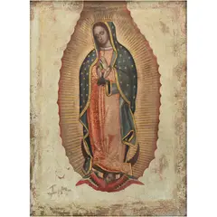 Virgen de Guadalupe, MÉXICO, SIGLO XVIII, Óleo sobre tela