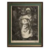 David Alfaro Siqueiros, Niña Madre, Litografía, E / E. Firmada y fechada 1946