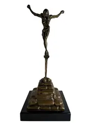 Salvador Dalí, Cristo de San Juan de la Cruz, Escultura en bronce 195 / 520 en base de mármol. Firmada