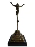 Salvador Dalí, Cristo de San Juan de la Cruz, Escultura en bronce 195 / 520 en base de mármol. Firmada