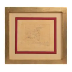 Juan O'Gormann, Boceto para el fresco "Retablo de la Independencia", Lápiz de grafito sobre papel. Firmado