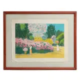 Trinidad Osorio, Mujeres en jardín, Litografía, A/P. Firmada