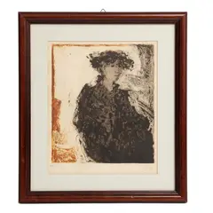 Julio Chico, Perfil de hombre, Grabado, 32 / 70. Firmado y fechado 85