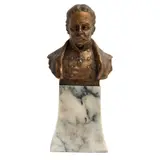 Busto de Joseph Radetzky*, AUSTRIA, CA, 1900, Bronce, patinado en color marrón; con base de mármol blanco
