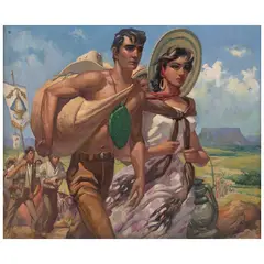 Alfredo González, Peregrinos, Óleo sobre tela