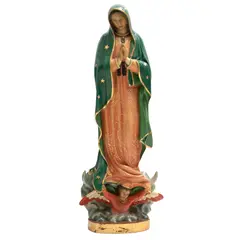 Virgen de Guadalupe, MÉXICO, SIGLO XX, Bronce, decoración policroma