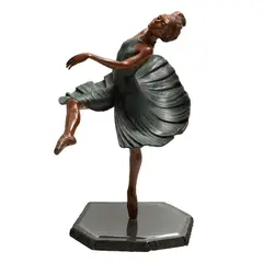 Javier Villarreal, ATTITUDE, Bronce, patinado en tono marrón y verde; base de hierro con superficie pulida; figura giratoria
